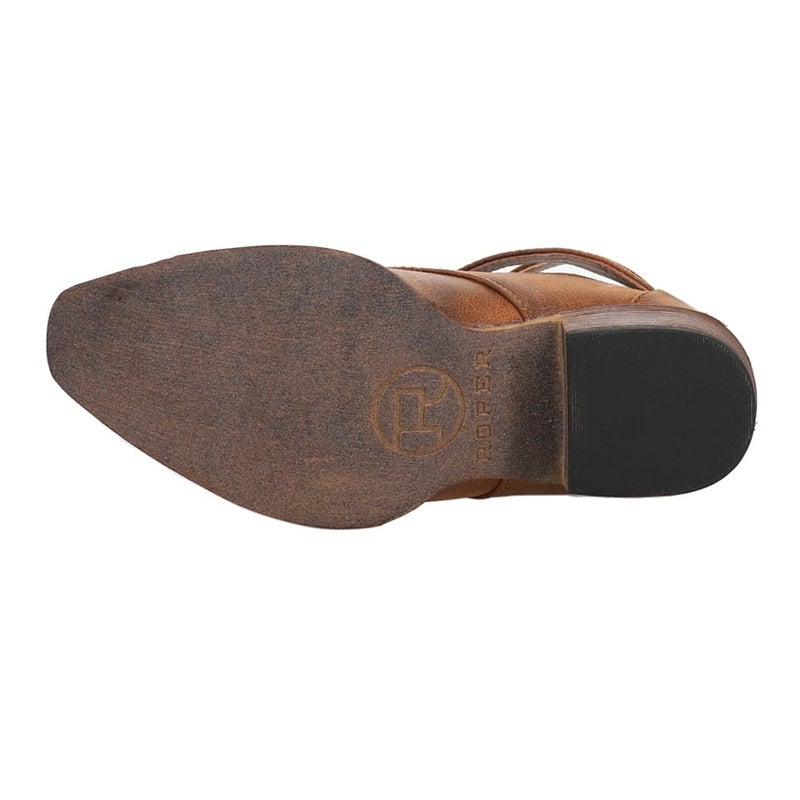 ROPER Womens Willa Embroidery Snip Toe Casual Boots Ankle Low Heel 1-2" - Brown - Size 7 B - Image 5